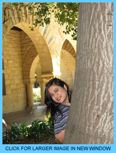 Mina, tree at Stanford